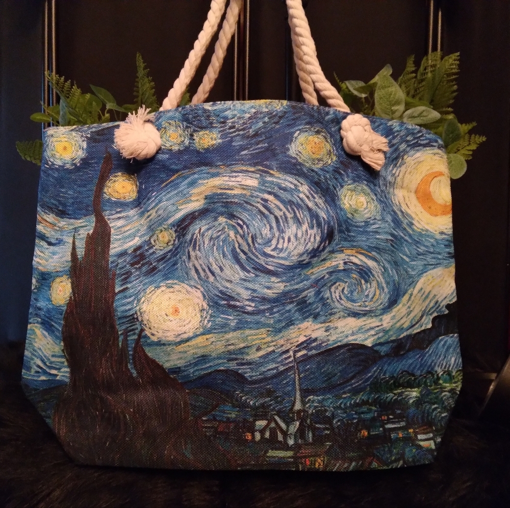 Starry Night Beach tote reversible sides